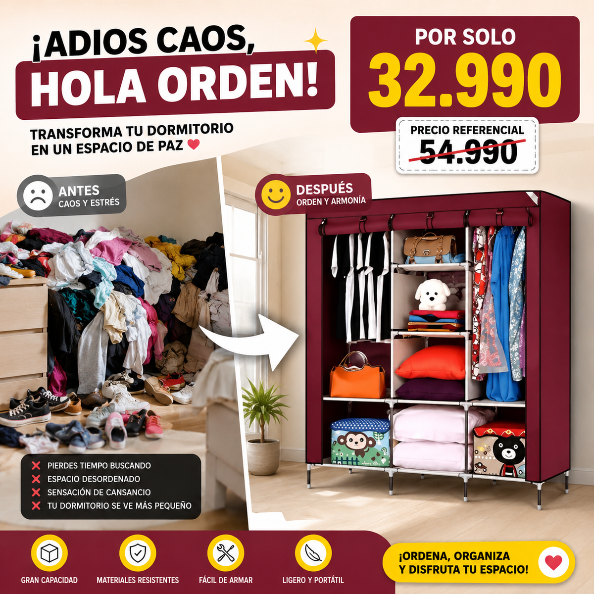 Closet  Organizador: El Fin del Desorden en Tu Pieza