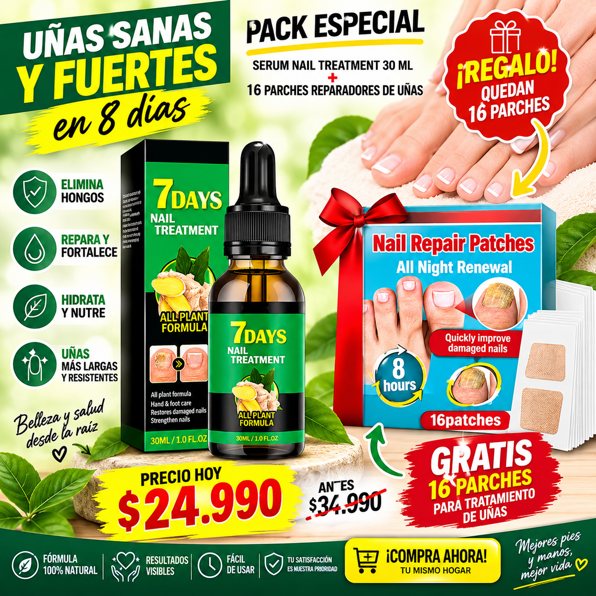 Serum de Jengibre para Uñas Sanas Fuertes.
