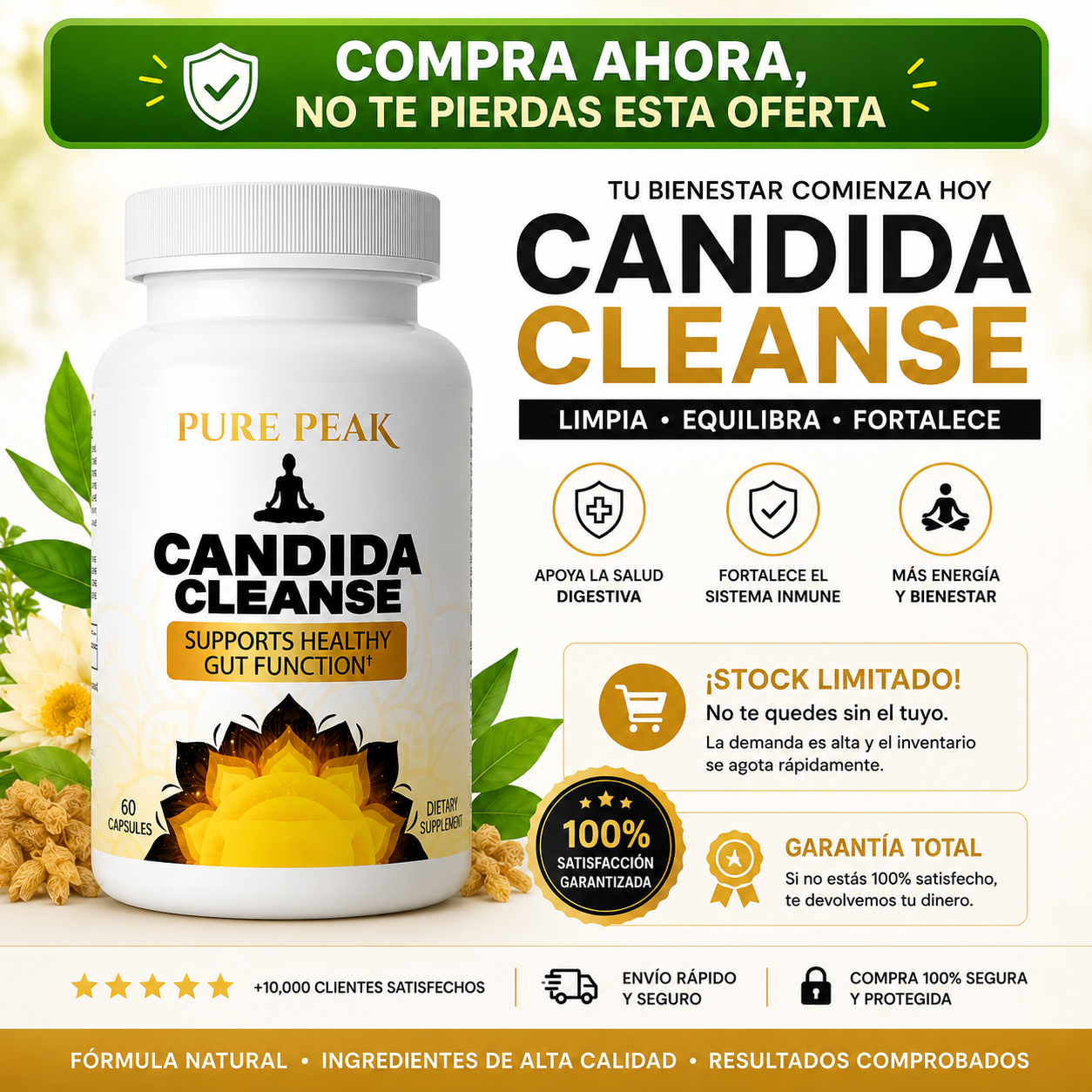 Candida Cleanse — Adiós a la Hinchazón, el Cansancio y los Hongos Desde Adentro