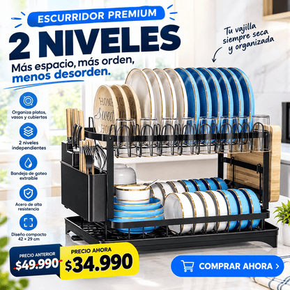 Escurridor Inoxidable premium 2 Niveles