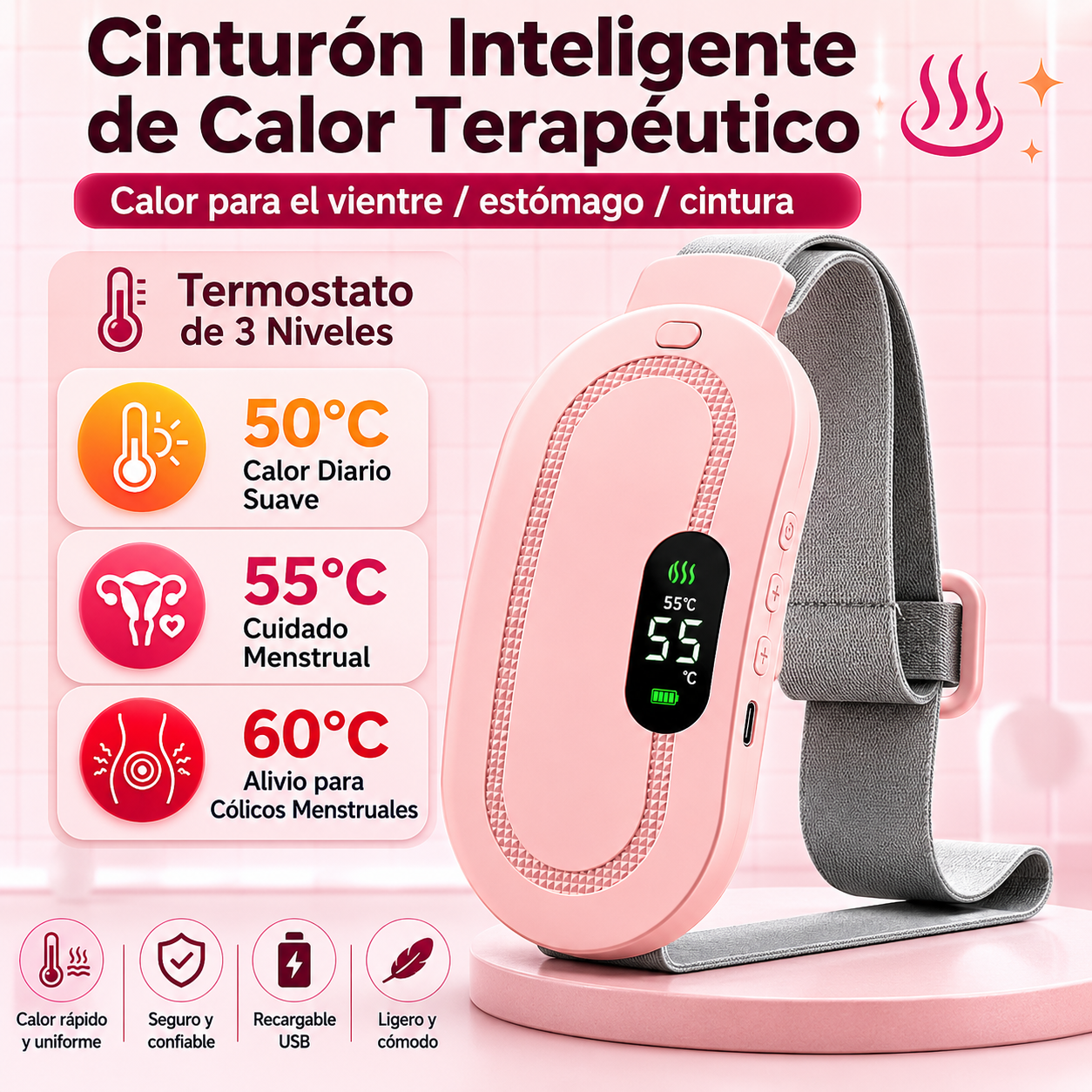 Cinturon Termico Para Masajes-Alivio Instantáneo Donde lo Necesites