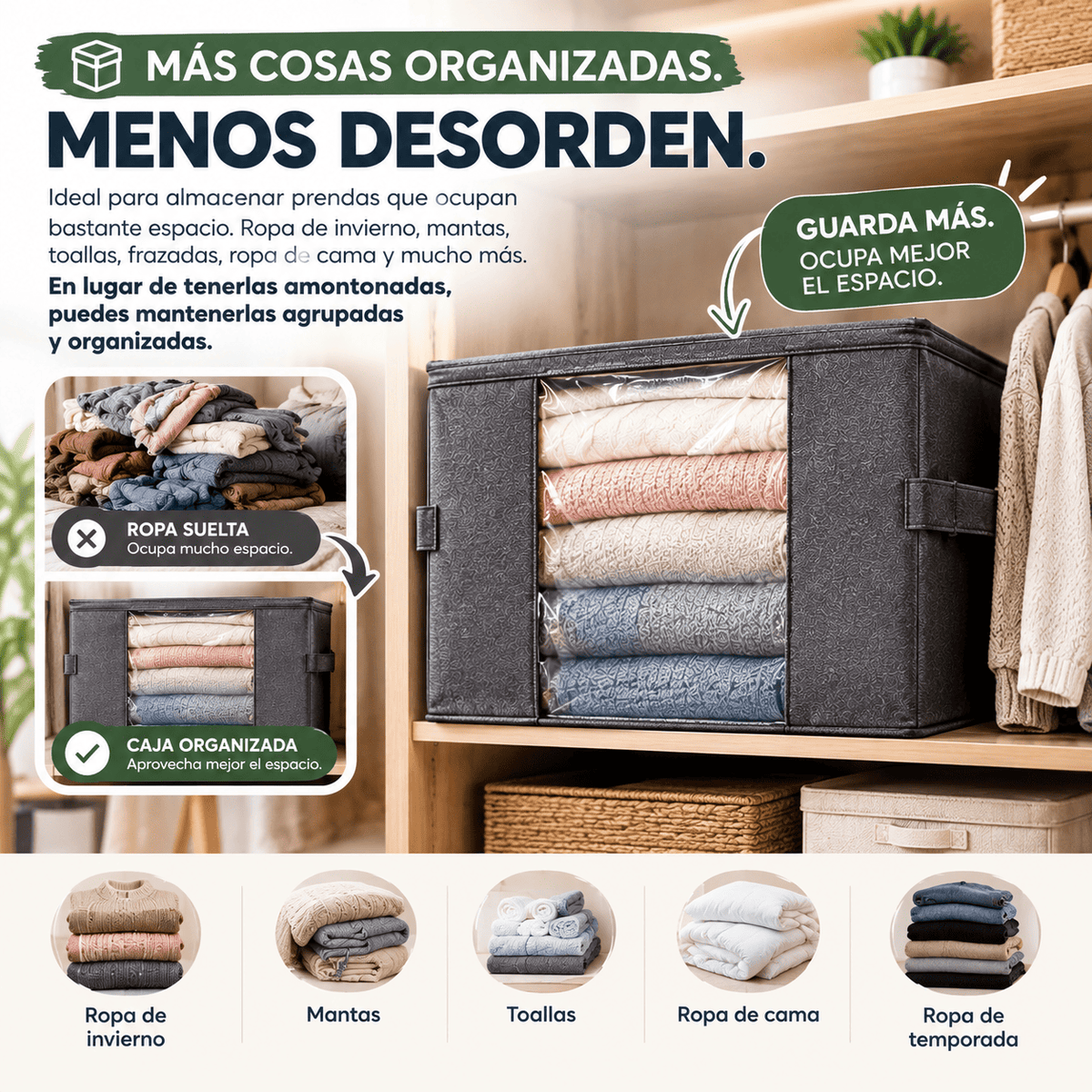 Pack organizador X3-Recupera el espacio de tu clóset