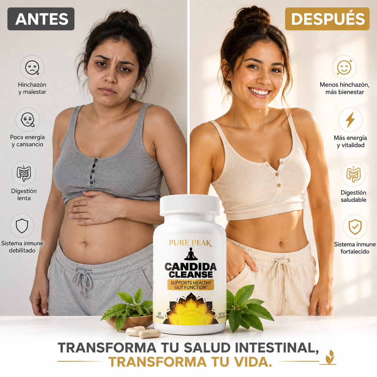 Candida Cleanse — Adiós a la Hinchazón, el Cansancio y los Hongos Desde Adentro