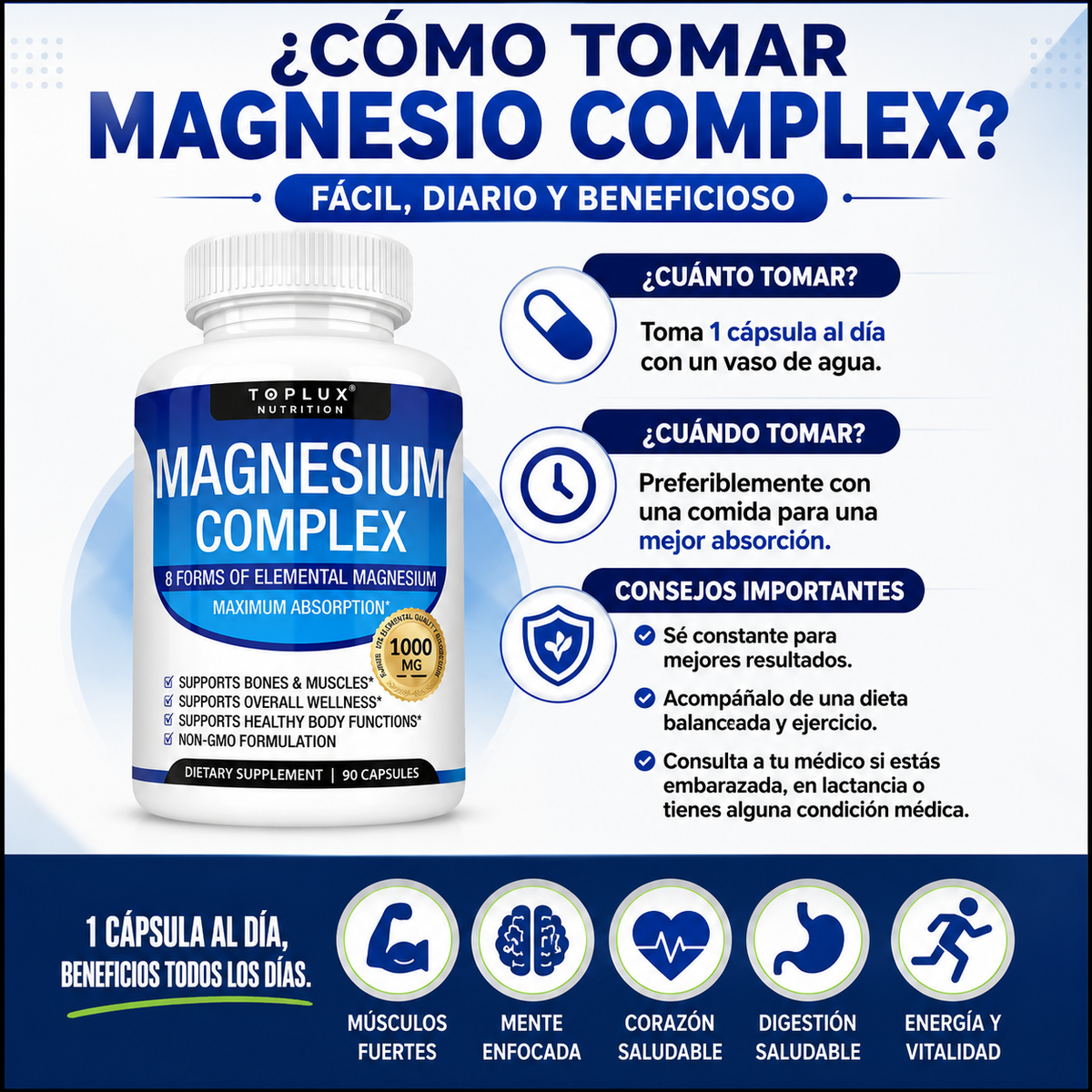 Magnesio Complex 8 Formas – Más energía y mejor descanso