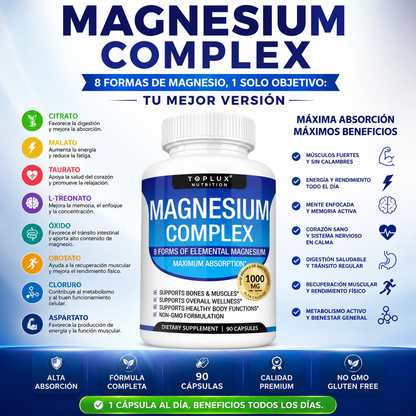 Magnesio Complex 8 Formas – Más energía y mejor descanso
