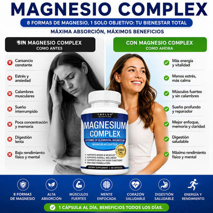 Magnesio Complex 8 Formas – Más energía y mejor descanso