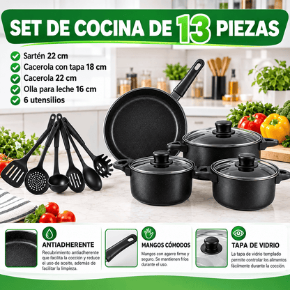 Bateria Antiadherente Juego De Ollas
