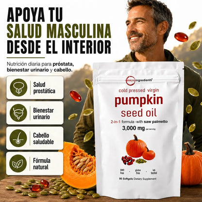 Aceite de Semilla de Calabaza-Fórmula Natural 90 Cápsulas.