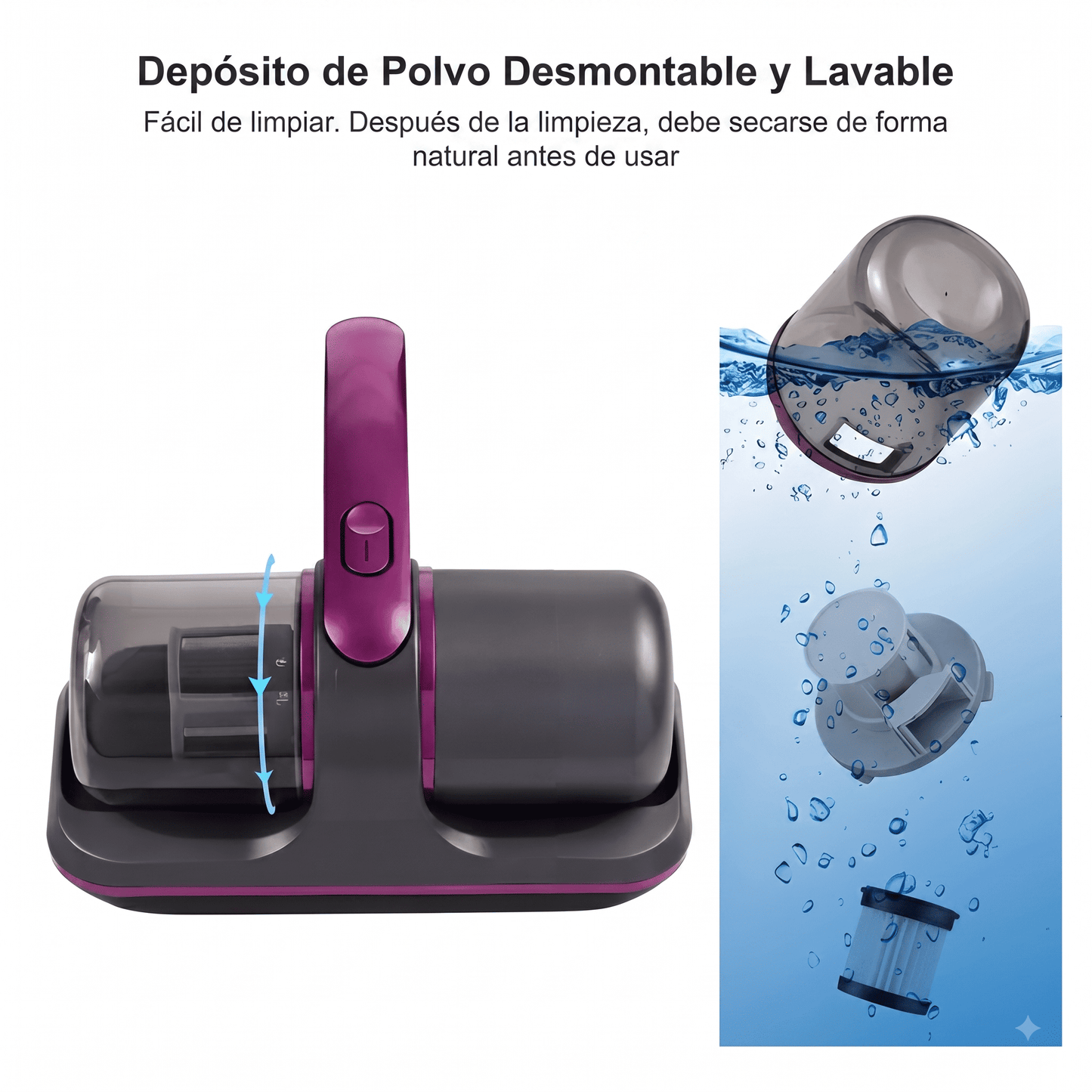 Aspiradora UV 3 en 1 - Elimina Polvo, Ácaros y Pelos en Minutos.